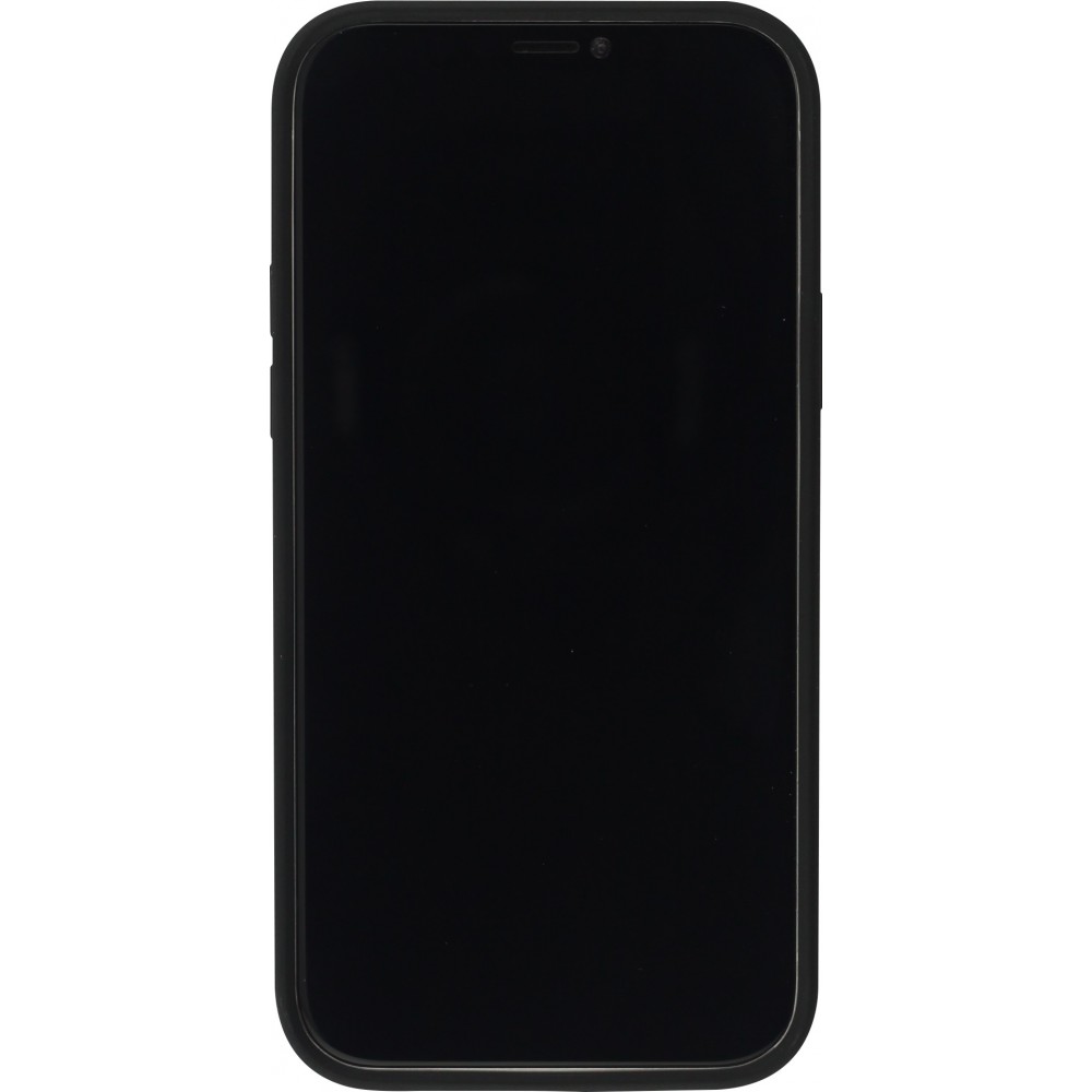 Coque iPhone 12 / 12 Pro - Eleven Wood pierre véritable marbre - Noir