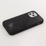 Coque iPhone 12 / 12 Pro - Eleven Wood pierre véritable marbre - Noir