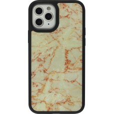 Coque iPhone 12 / 12 Pro - Eleven Wood pierre véritable marbre - Orange