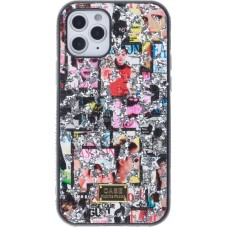 Coque iPhone 12 / 12 Pro - Fashion Strass Collage - Argent