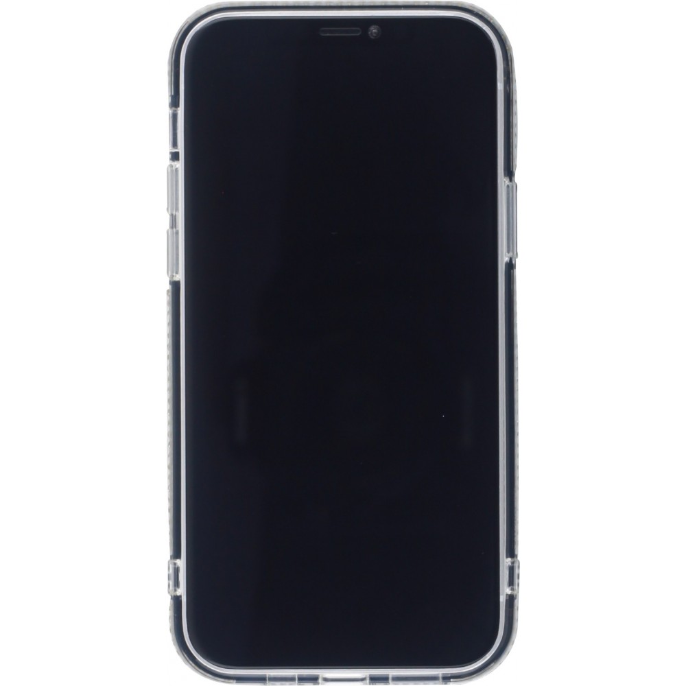 Coque iPhone 12 / 12 Pro - Fashion Strass Collage - Argent