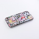 Coque iPhone 12 / 12 Pro - Fashion Strass Collage - Argent