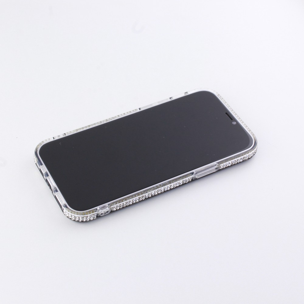 Coque iPhone 12 / 12 Pro - Fashion Strass Collage - Argent