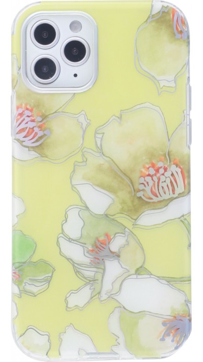 Coque iPhone 12 Pro Max - Flowers Bright Line jaune
