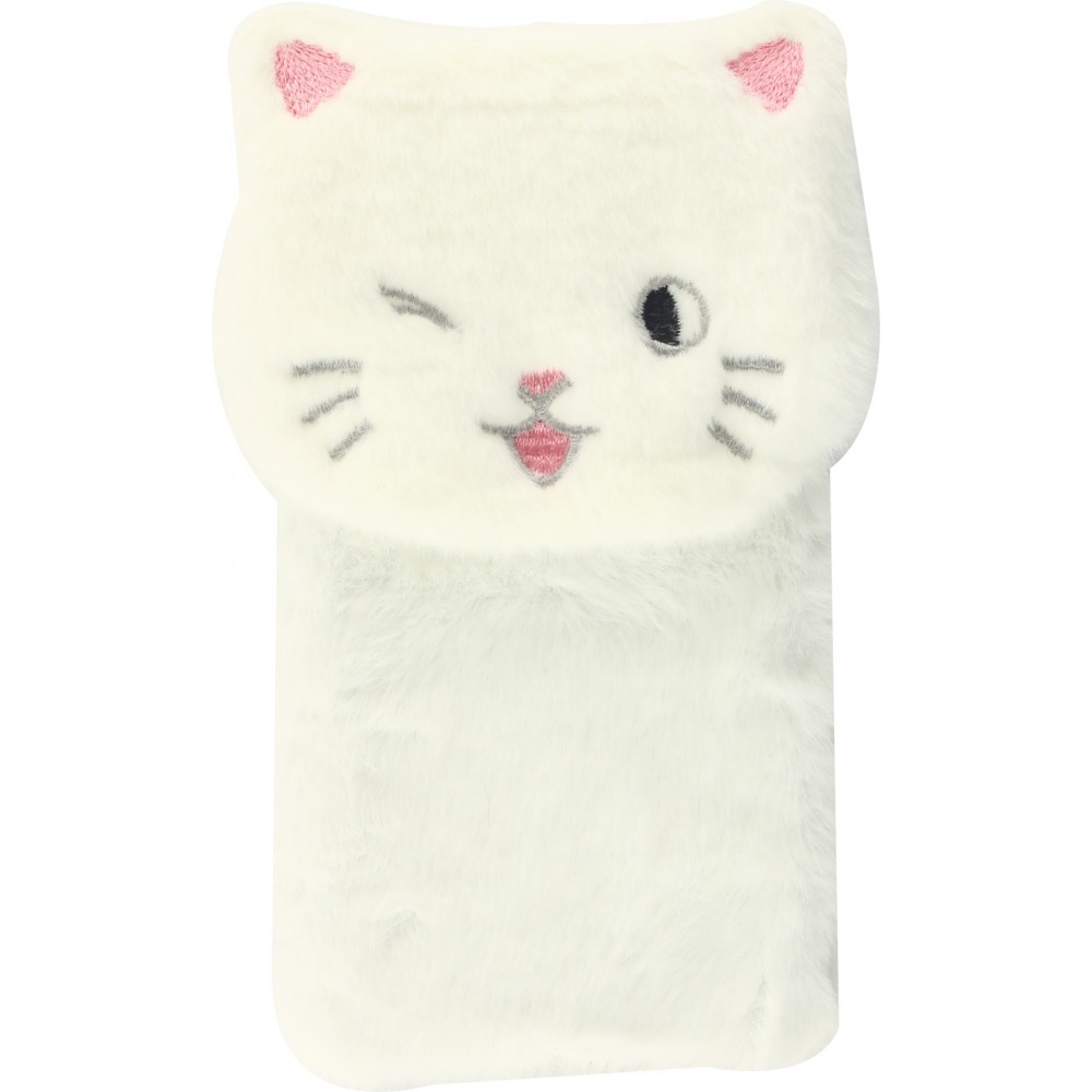 Coque iPhone 12 Pro Max - Fluffy chat peluche - Blanc