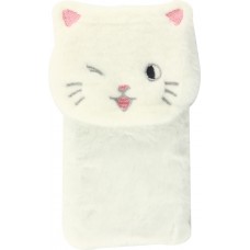 Hülle iPhone 12 mini - Fluffy Katze Plüsch - Weiss