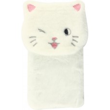 Coque iPhone 12 / 12 Pro - Fluffy chat peluche - Blanc