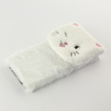 Hülle iPhone 12 mini - Fluffy Katze Plüsch - Weiss