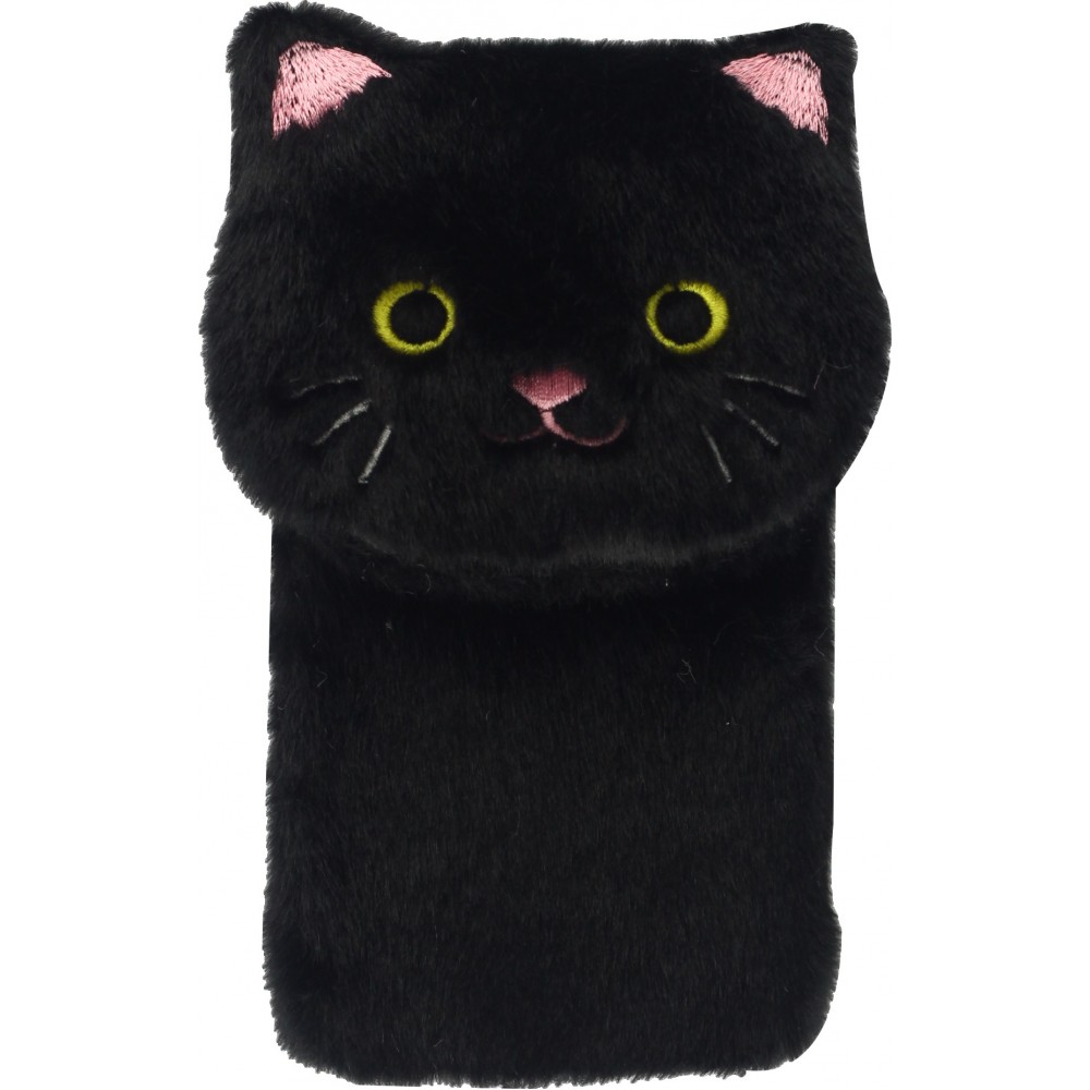 Coque iPhone 12 mini - Fluffy chat peluche - Noir