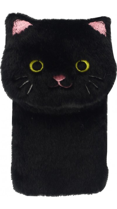 Coque iPhone 12 mini - Fluffy chat peluche - Noir