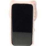 Hülle iPhone 12 mini - Fluffy Katze Plüsch - Rosa