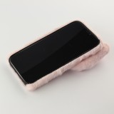 Coque iPhone 12 mini - Fluffy chat peluche - Rose