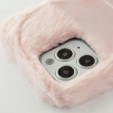 Coque iPhone 12 / 12 Pro - Fluffy chat peluche - Rose