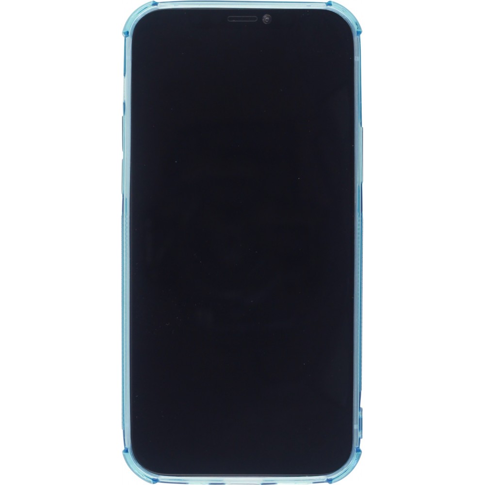 Coque iPhone 12 Pro Max - Gel Bumper Porte-carte - Bleu