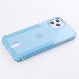 Coque iPhone 12 Pro Max - Gel Bumper Porte-carte - Bleu