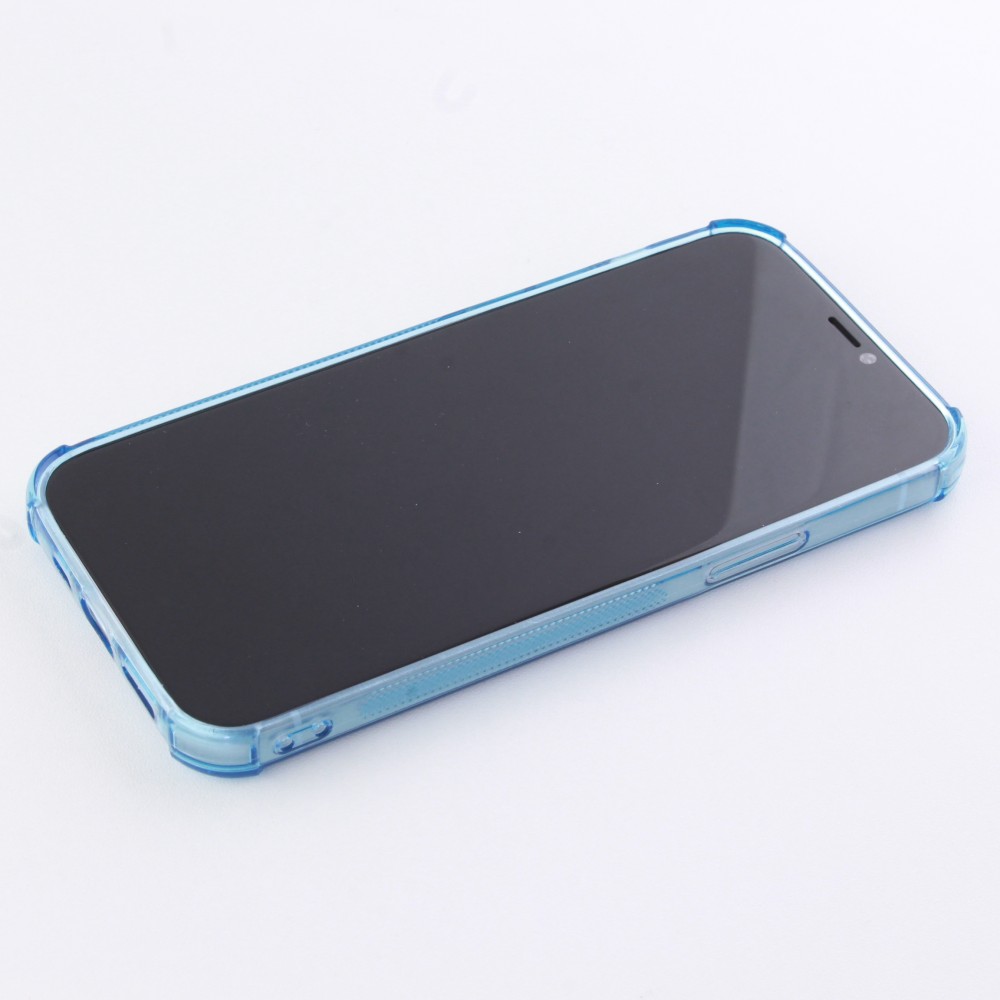 Coque iPhone 12 Pro Max - Gel Bumper Porte-carte - Bleu