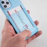 Coque iPhone 12 Pro Max - Gel Bumper Porte-carte - Bleu
