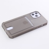 Coque iPhone 12 Pro Max - Gel Bumper Porte-carte - Noir