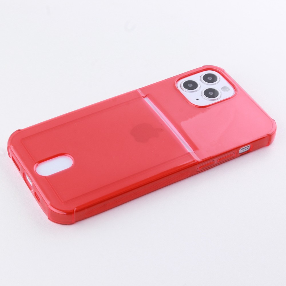 Coque iPhone 11 - Gel Bumper Porte-carte - Rouge