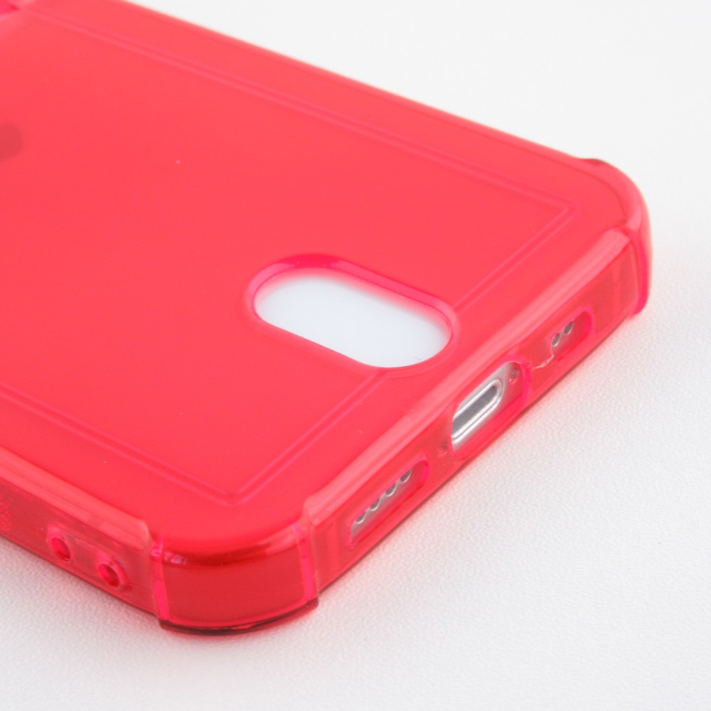 Coque iPhone 12 / 12 Pro - Gel Bumper Porte-carte - Rouge
