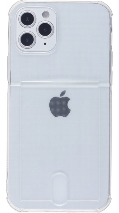 Coque iPhone 12 / 12 Pro - Gel Bumper Porte-carte - Transparent