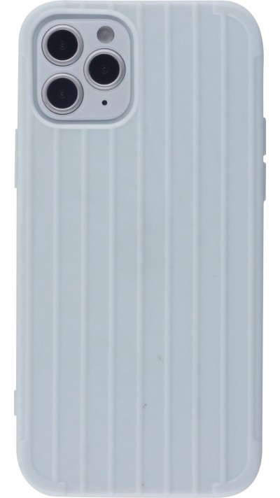 Hülle iPhone 12 / 12 Pro - Gummi Linien - Weiss