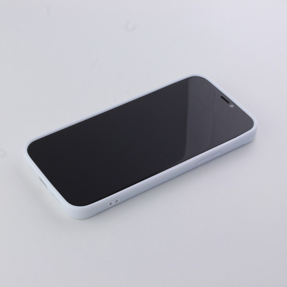 Coque iPhone 12 / 12 Pro - Gel Lignes - Blanc