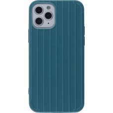 Coque iPhone 12 / 12 Pro - Gel Lignes bleu - Gris