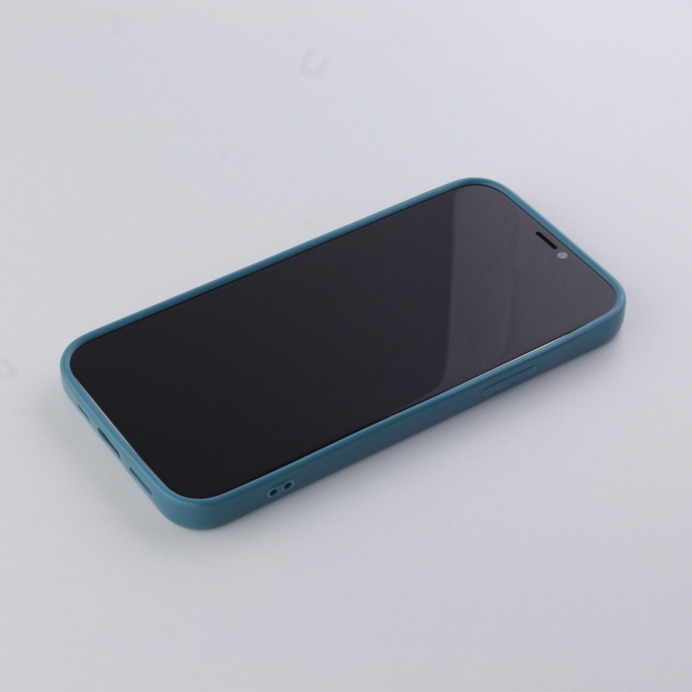 Coque iPhone 12 / 12 Pro - Gel Lignes bleu - Gris