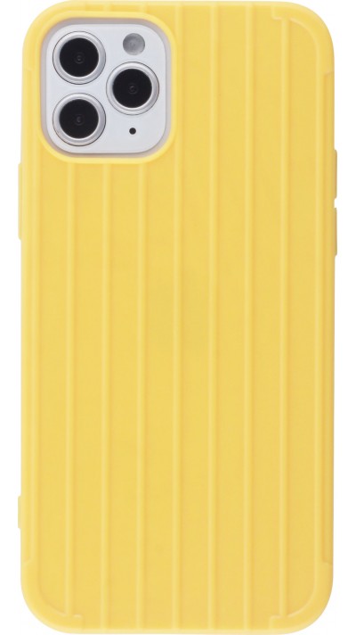 Hülle iPhone 12 / 12 Pro - Gummi Linien - Gelb