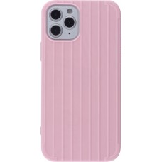 Coque iPhone 12 / 12 Pro - Gel Lignes - Rose clair