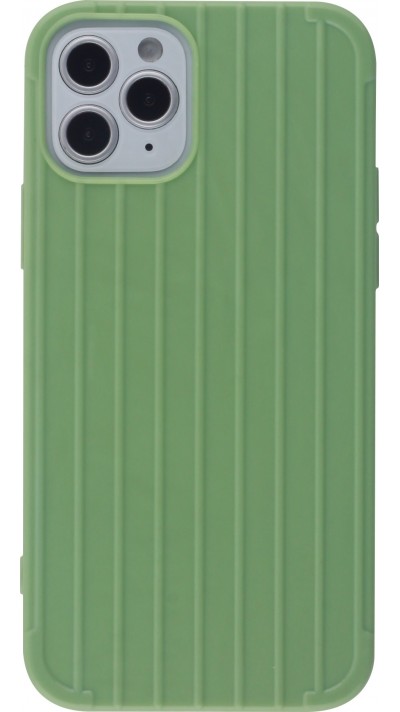 Hülle iPhone 12 / 12 Pro - Gummi Linien grün