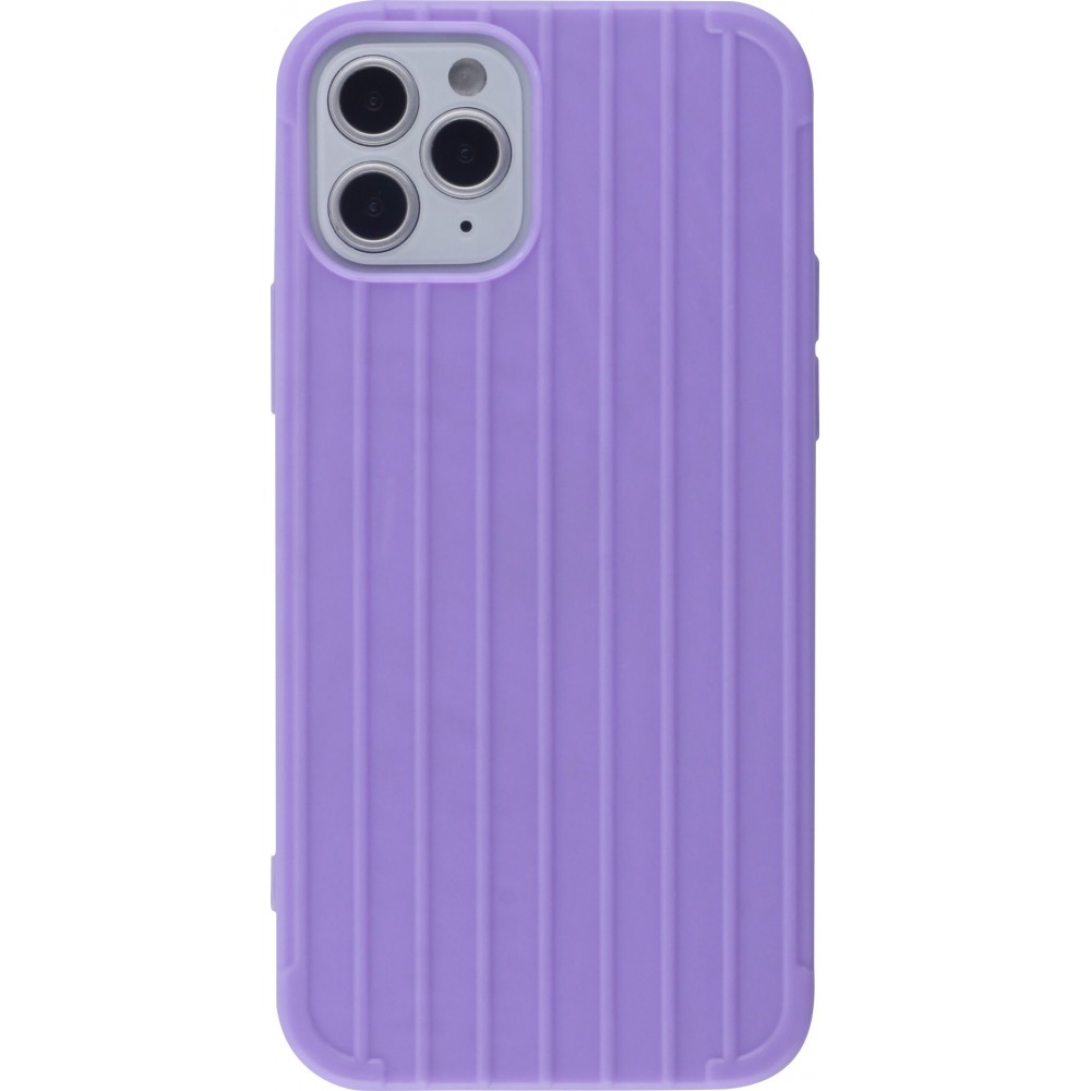 Coque iPhone 12 / 12 Pro - Gel Lignes - Violet