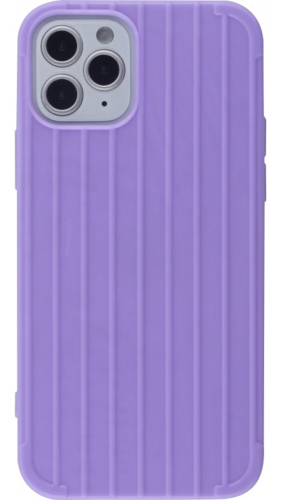 Coque iPhone 12 / 12 Pro - Gel Lignes - Violet