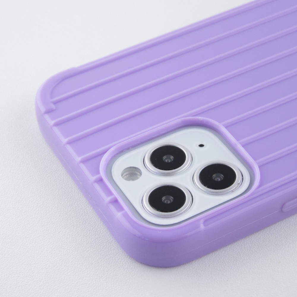 Coque iPhone 12 / 12 Pro - Gel Lignes - Violet