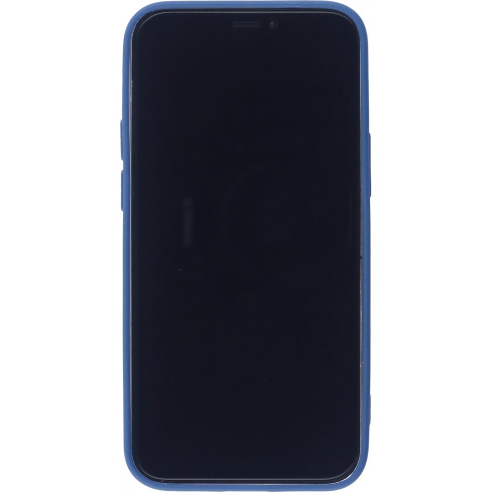 Hülle iPhone 12 - Gummi Herz blau