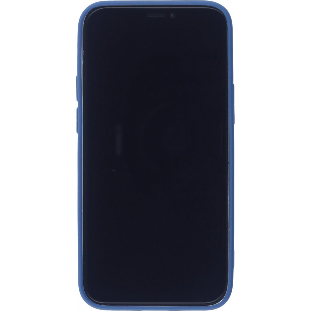 Hülle iPhone 12 mini - Gummi Herz blau