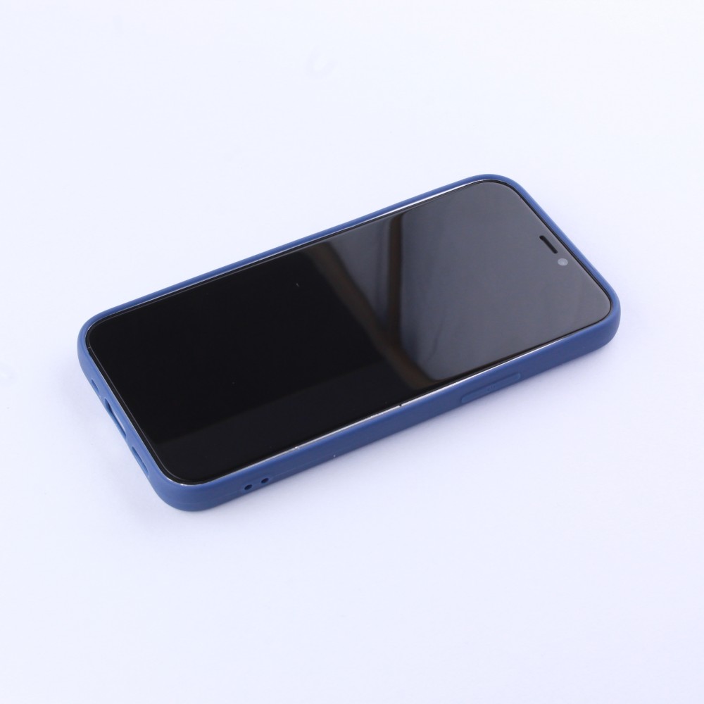 Hülle iPhone 12 - Gummi Herz blau