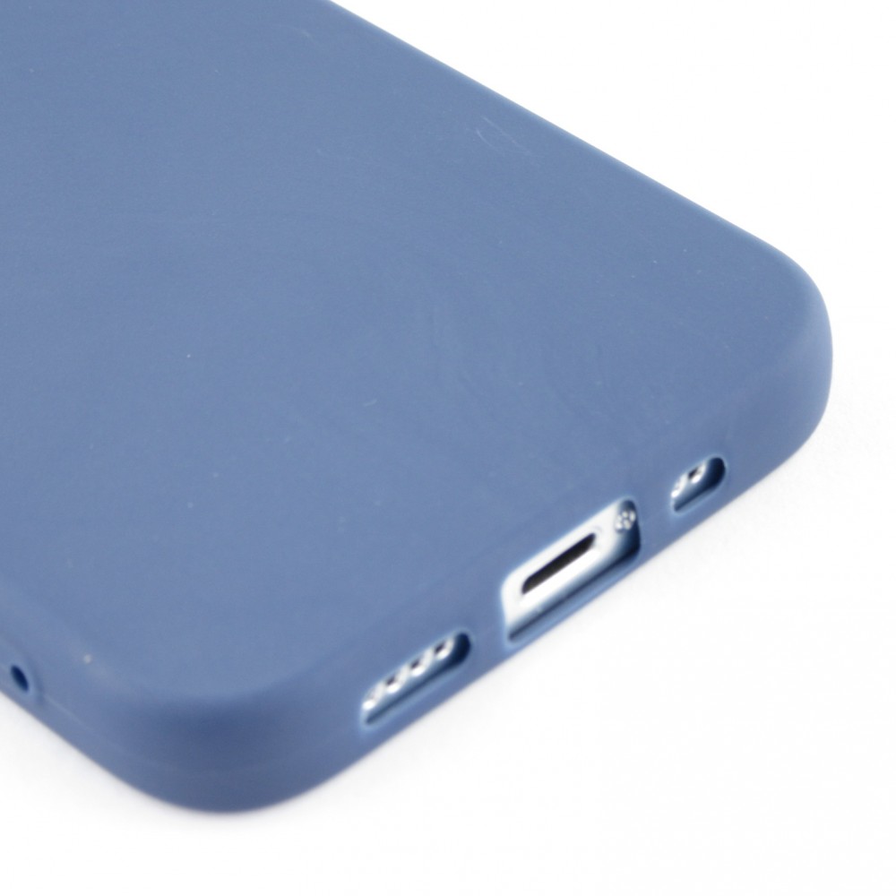 Hülle iPhone 12 - Gummi Herz blau