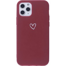 Coque iPhone 12 Pro Max - Gel coeur - Rouge