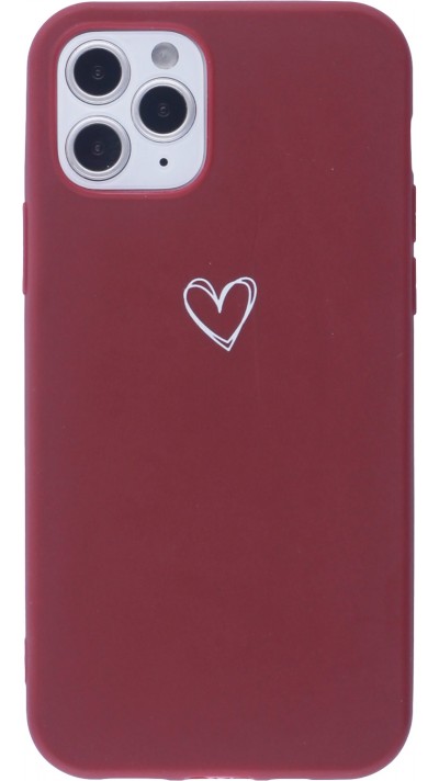 Coque iPhone 12 Pro Max - Gel coeur - Rouge