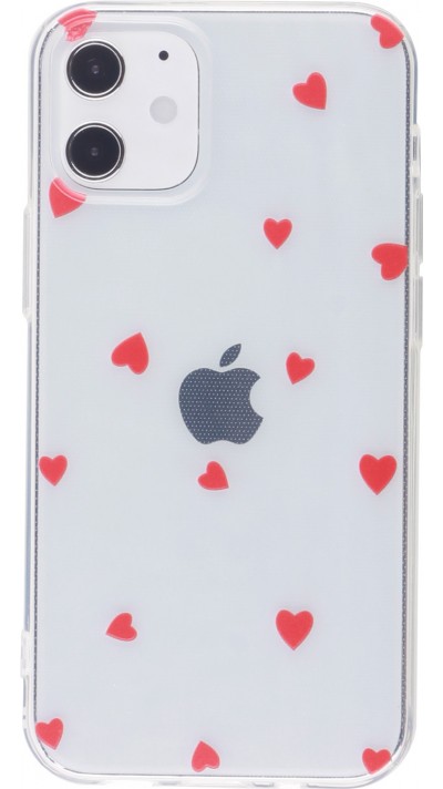 Coque iPhone 12 mini - Gel petit coeur - Rouge