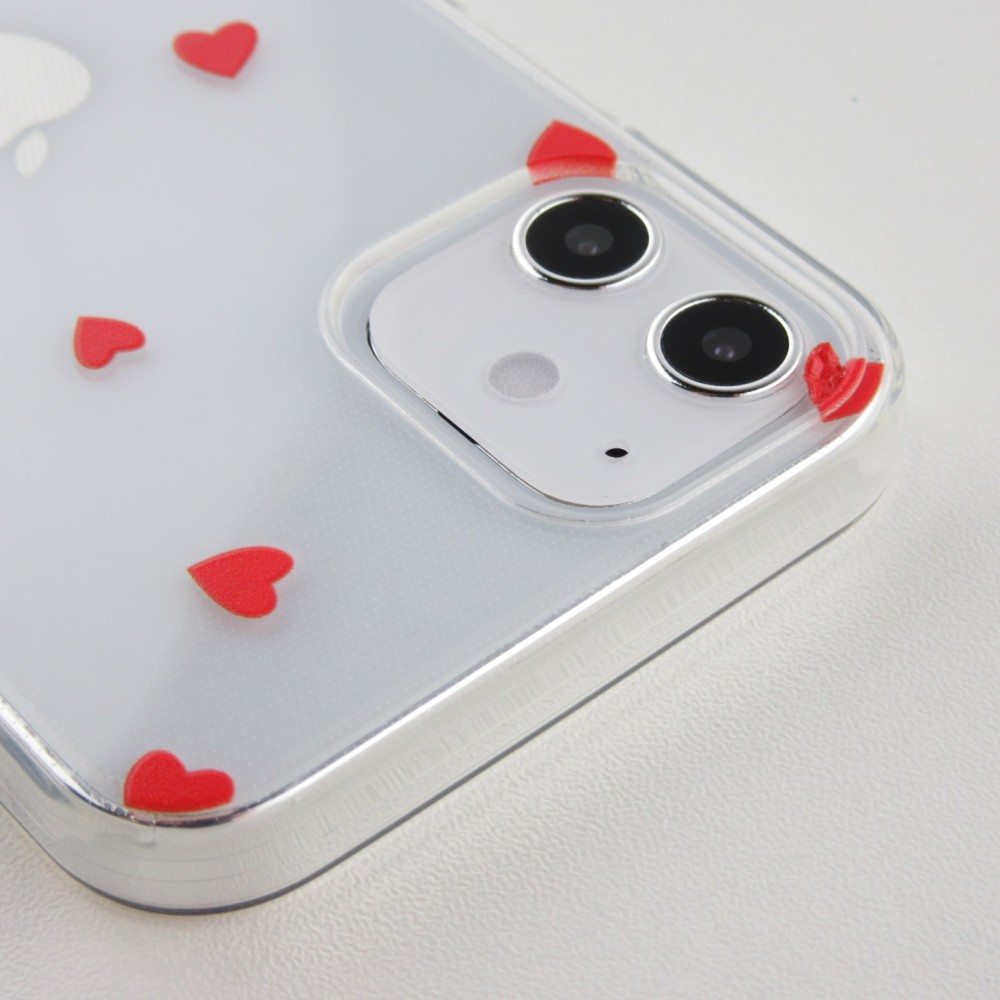 Coque iPhone 12 mini - Gel petit coeur - Rouge