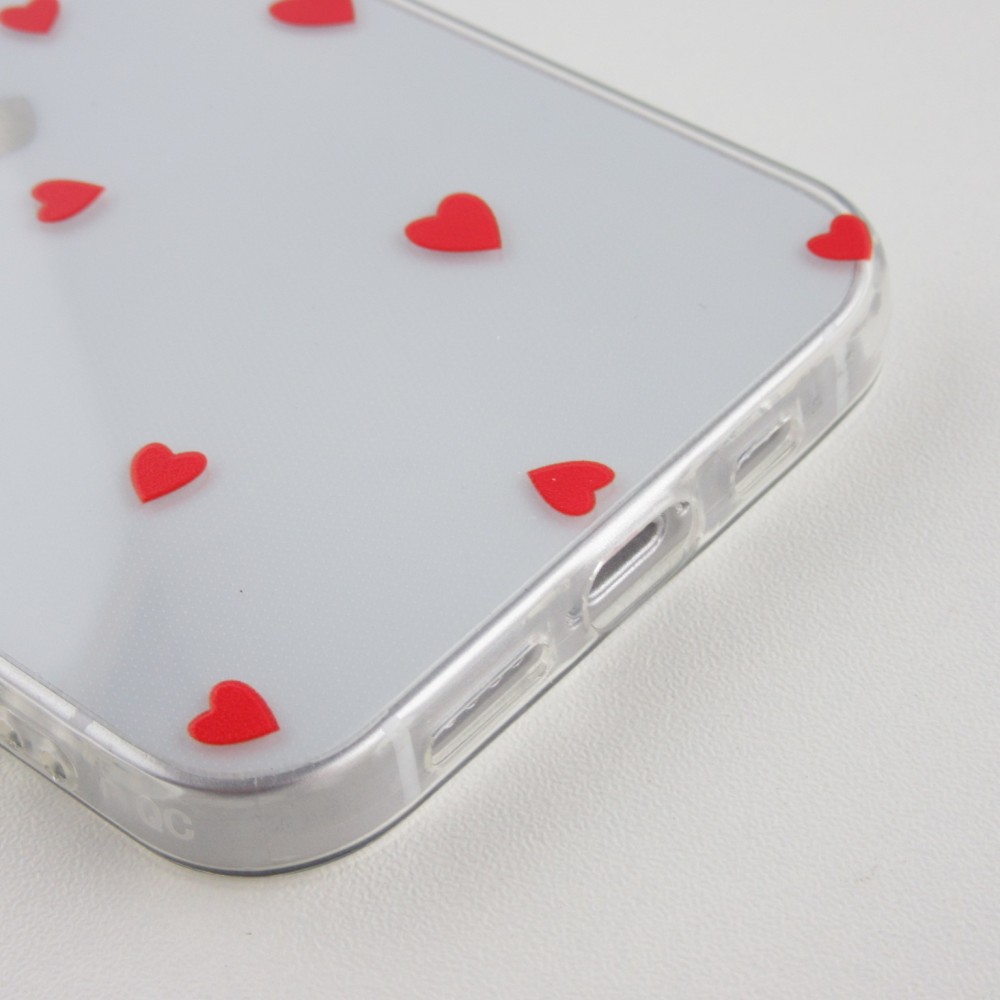 Coque iPhone 12 / 12 Pro - Gel petit coeur - Rouge