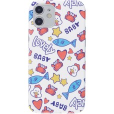 Coque iPhone 12 Pro Max - Silicone Lovely Baby - Blanc
