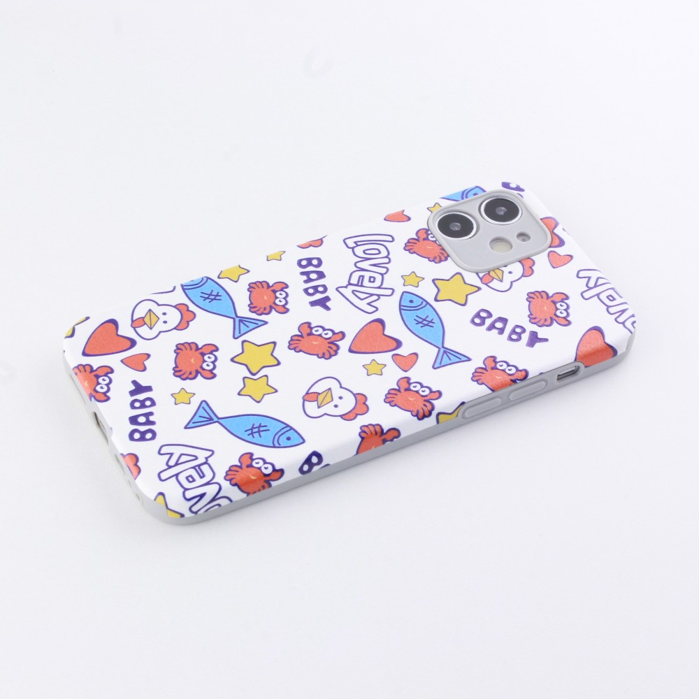 Coque iPhone 12 - Silicone Lovely Baby - Blanc