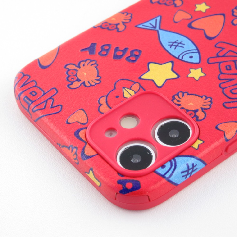 Coque iPhone 12 - Silicone Lovely Baby - Rouge