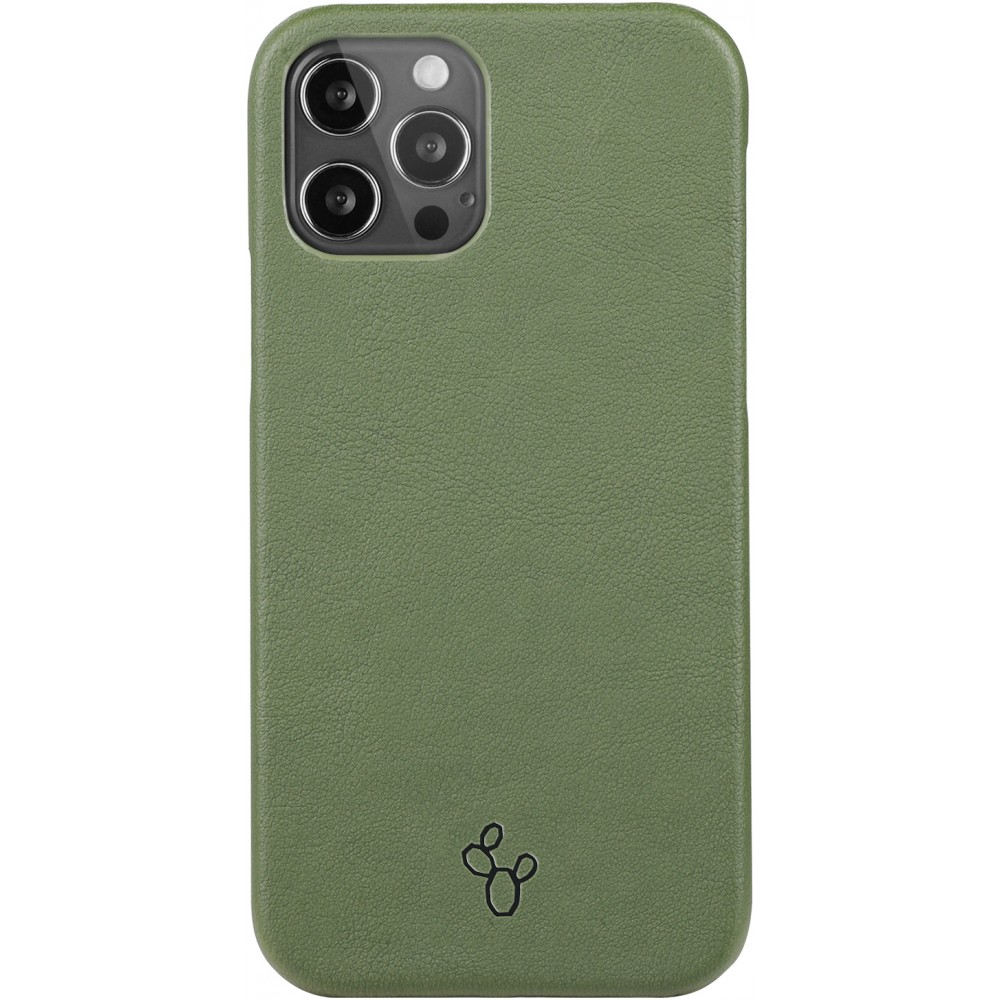 Coque iPhone 12 / 12 Pro - NOPAAL cuir de cactus vegan vert pampa