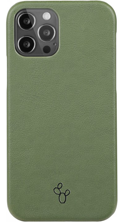 Coque iPhone 12 / 12 Pro - NOPAAL cuir de cactus vegan vert pampa