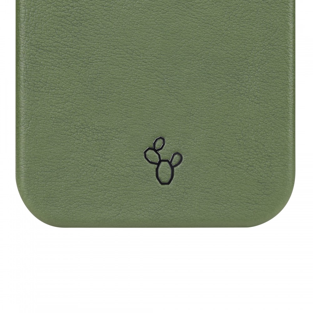 Coque iPhone 12 / 12 Pro - NOPAAL cuir de cactus vegan vert pampa